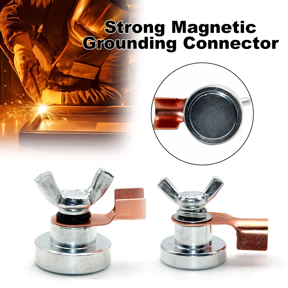500A Welding Machine with Strong Ground Clamp 300A Magnetic Grounding Head Grounding Device Essential Welding Tool Accessories