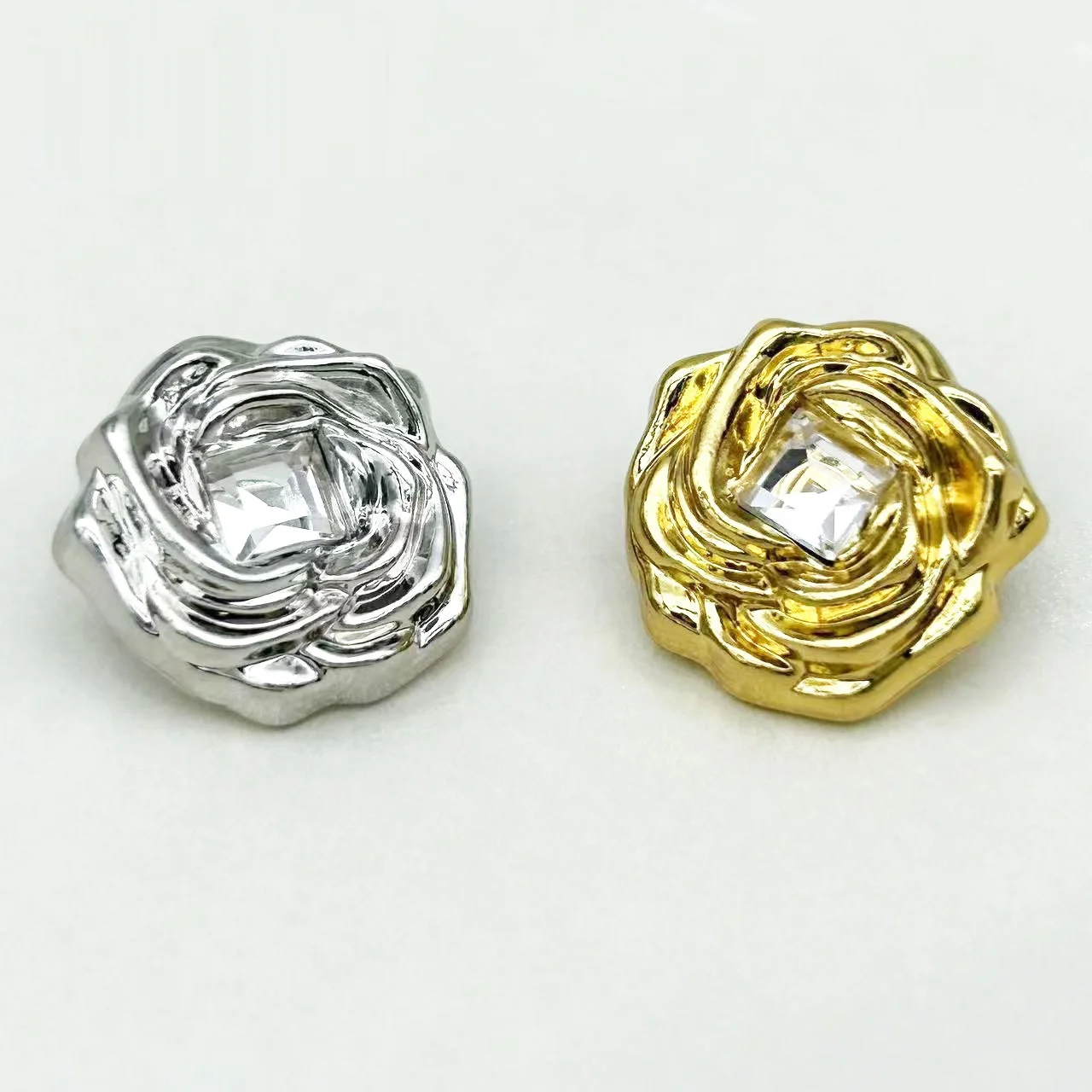 

10 шт. роскошное пальто с металлическими пуговицами, украшенное бриллиантами, шерстяной твидовый костюм, декоративные пуговицы