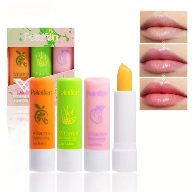 

3-pack Set, Moisturizing Lip Balm, Moisturizing and Hydrating, Anti-drying, Cracking, Peeling, Fading Lip Lines, Fruit Lip Balm