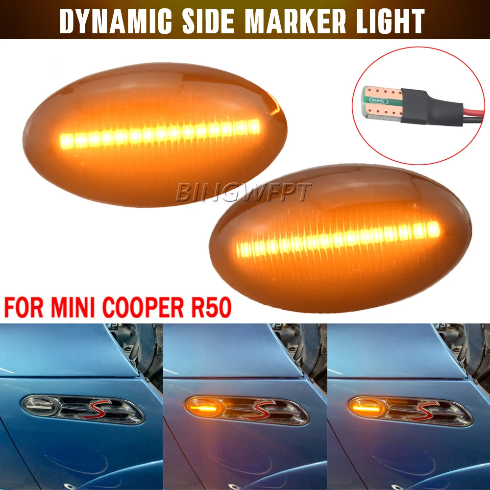 2 قطعة LED الديناميكي الجانب ماركر ضوء متتابعة بدوره مصباح إشارة لسيارات BMW ميني كوبر R50 R52 R53 2002-2008