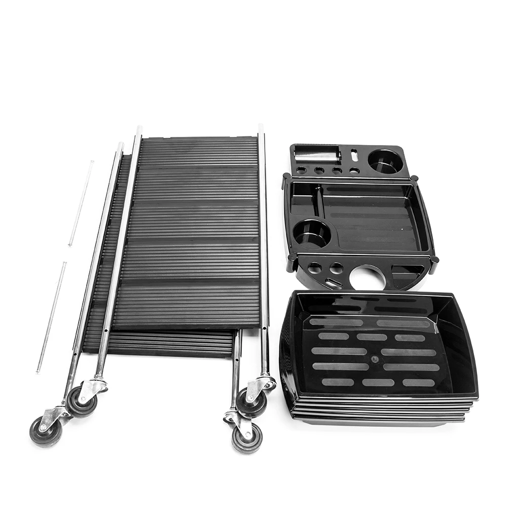 YC-Q7 5 Tiers Hairdresser Beauty Storage Trolley Black