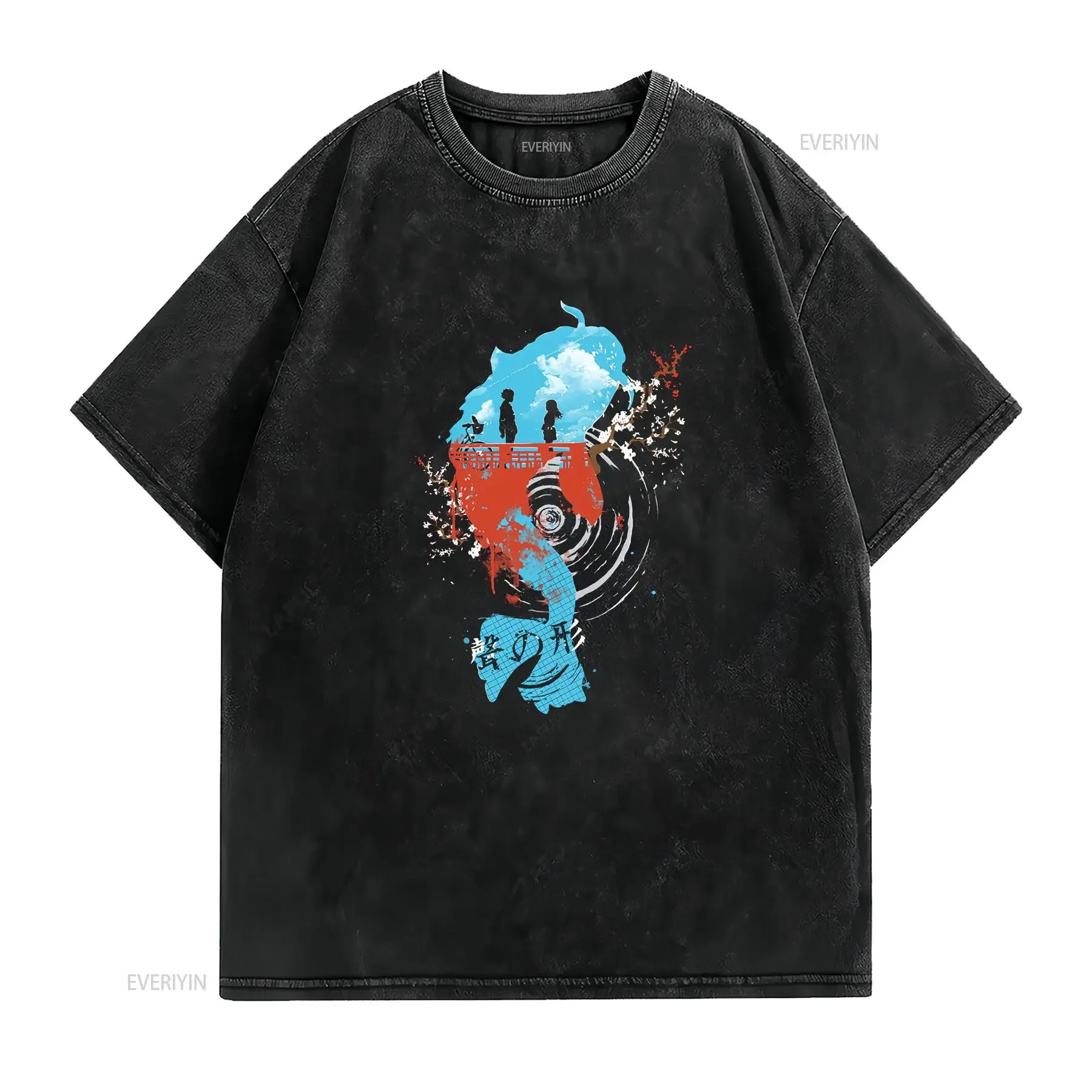 A Silent Voice Japanese Animated Tv Series Film Movie Mens T Shirt Top DGV vintage Washed fashion Stretched Unisex