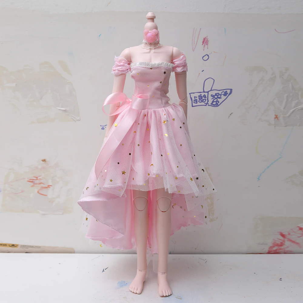 pink dress 60cm toy dress clothes set for 1/3 23 inch BJD doll handmade Accessories