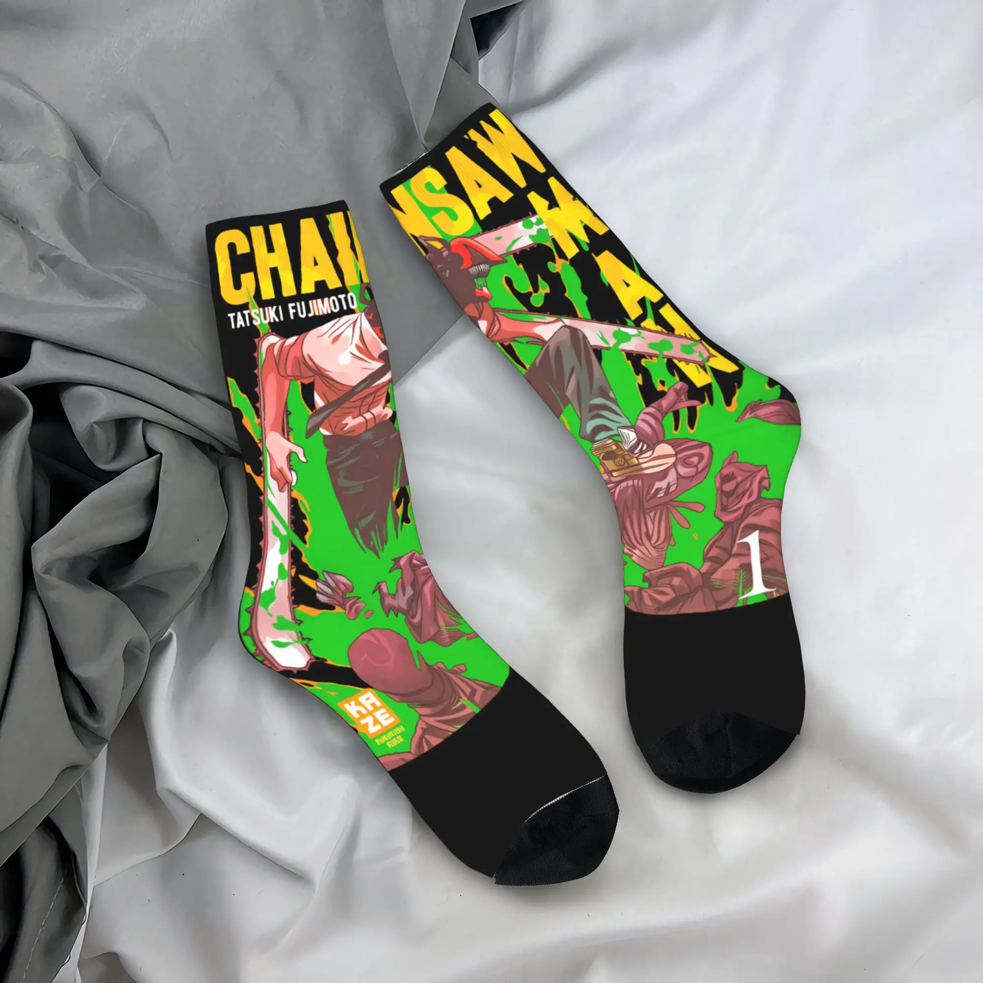チェーンソーマン レゼス ソックス カスタム ストッキング 滑り止め メンズソックス 快適な秋のカジュアルランニングソックス