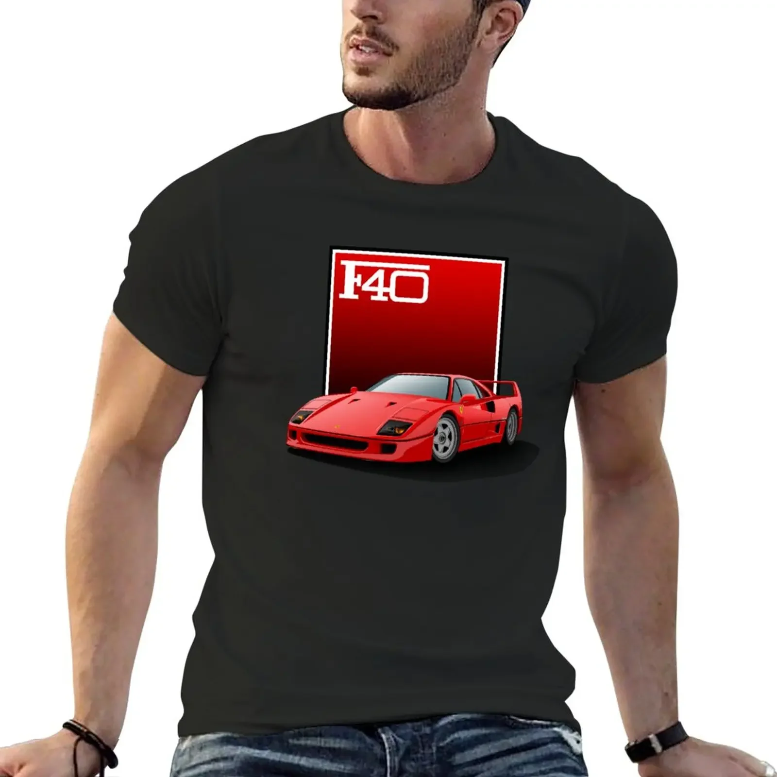

F40 T-Shirt man t shirt anime clothes funny costumes customs design your own men t shirts