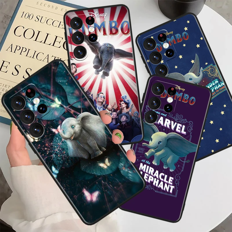 

Disney Dumbo Cute For Samsung Galaxy S23 S22 S21 S20 FE S10 S10e S9 S8 Ultra Plus Lite Black Soft Cover Phone Case