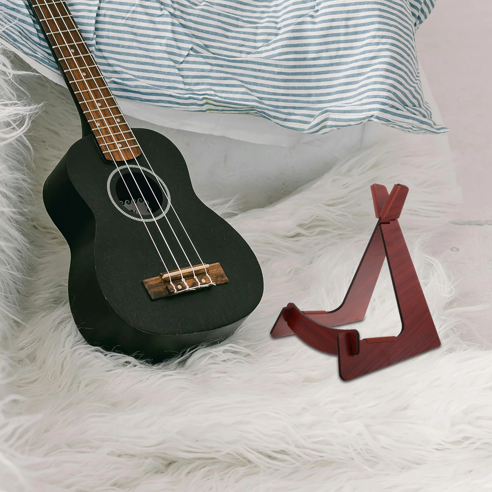 

Violin Stand Compact Foldable Small Instrument Floor Mount Adjustable Display Holder For Home Studio Performance Wooden