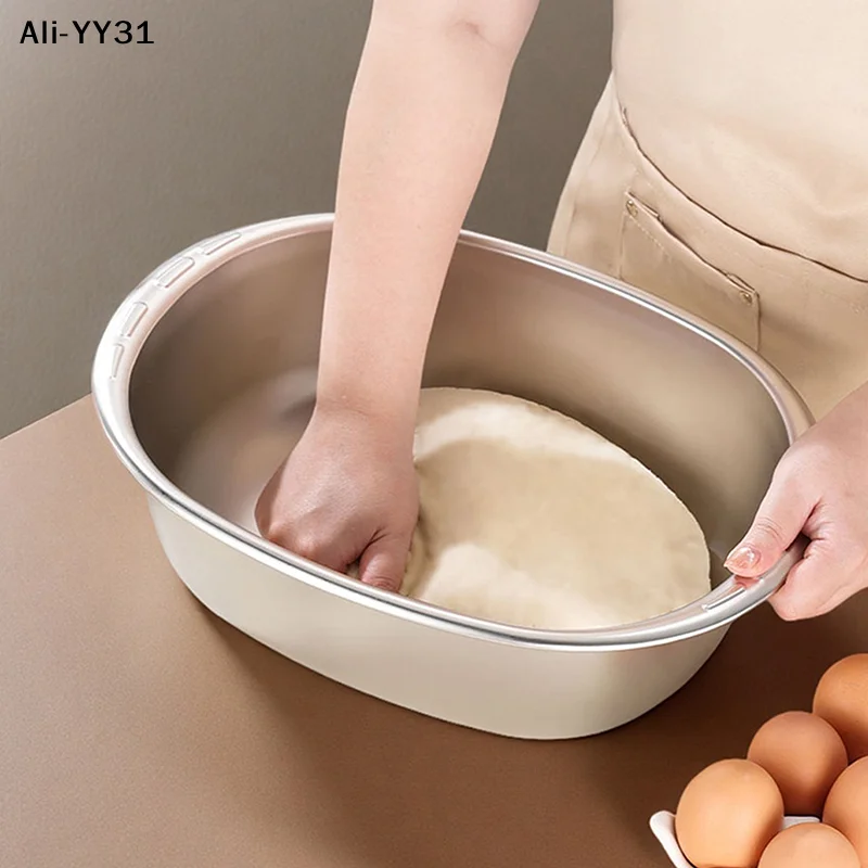 

【E31】Stainless Steel Mixing Bowl Drain Basket Heavy Duty For Dough Kneading Vegetables Multi-Use Dishwasher Safe Home Commercial