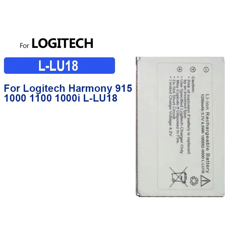 950mah Battery For Logitech Harmony 915 1000 1100 1000i Harmony (720 880 900 890) Pro 780 785 885 895 Big Power Bateria