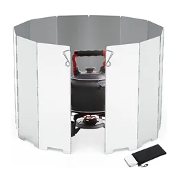Tall Stove Windscreen-Gas Burner Windshield- Aluminum Camping Stove Compact Folding,Outdoor Cooker Butane Burner Wind Shield