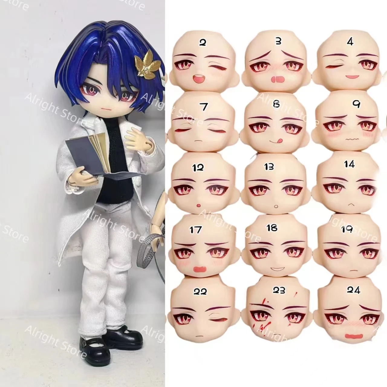 

Ob11 Dr.Ratio Facepates Honkai: Star Rail Handmade Water Paste Face Alternate Expression Game Doll Accessories