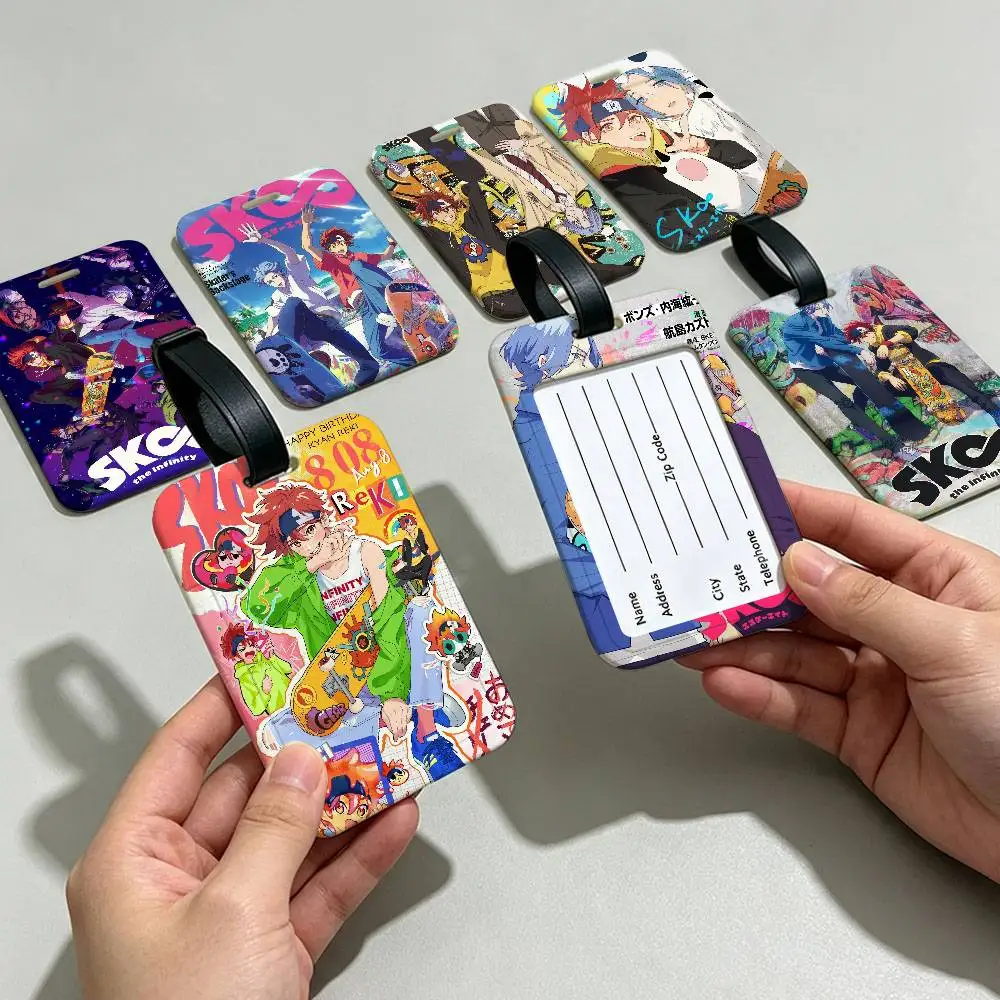 Anime Cool Boy S-Sk8 The Infinity Anti lost Travel Luggage Tag PVC ID Information Card Holder Baggage Label For Outdoor Trip