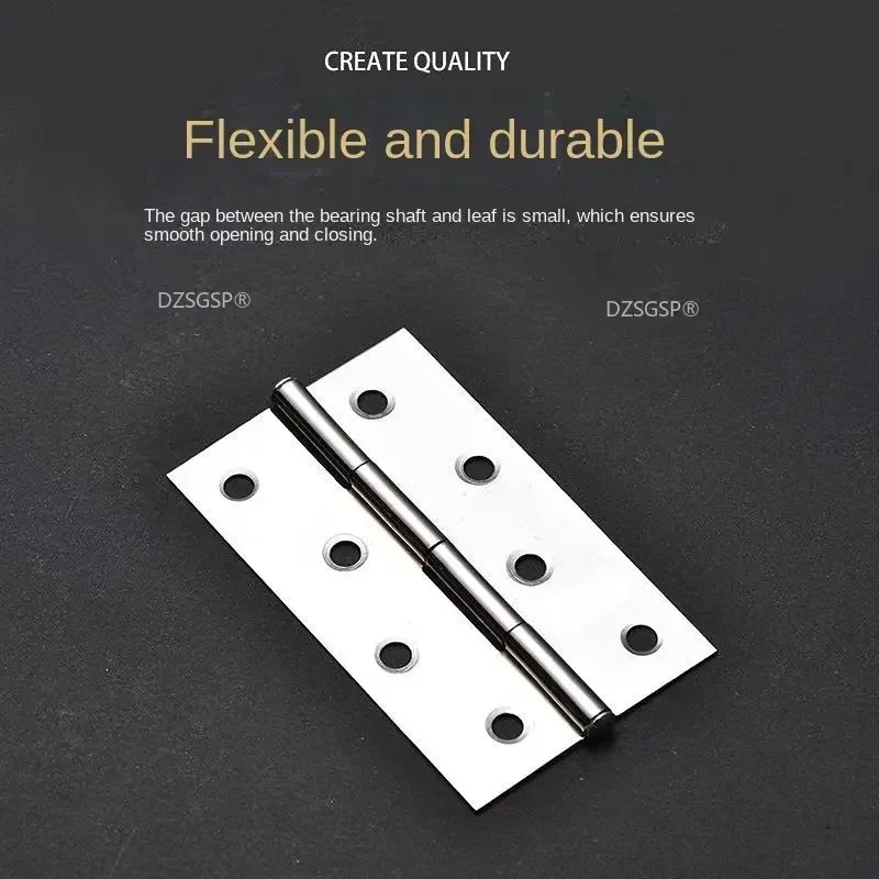 Accessories 304 Stainless Steel Flat Door Thick High Quality Hinge 1/1.5/2/2.5/3/4 Inch 2Pcs Door Butt Hinges Furniture Hardware