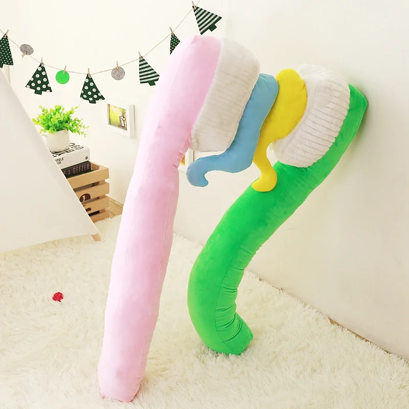 90cm Creative Color Simulation Toothbrush Pillow Large Stuffed Plush Toy Long Pillow Sofa Cushion Children's Christmas Gift