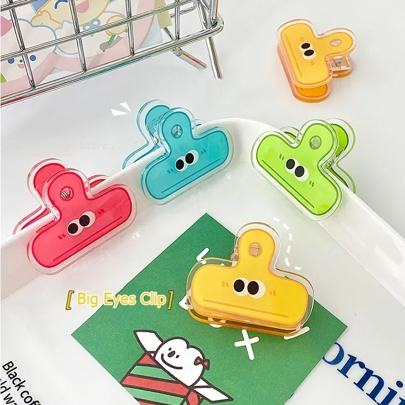 5PC Double Sided Paper Clips Kawaii Smile Binder Clips Cute File Document Ticket Clamp Index Page Holder Office Binding Supplies