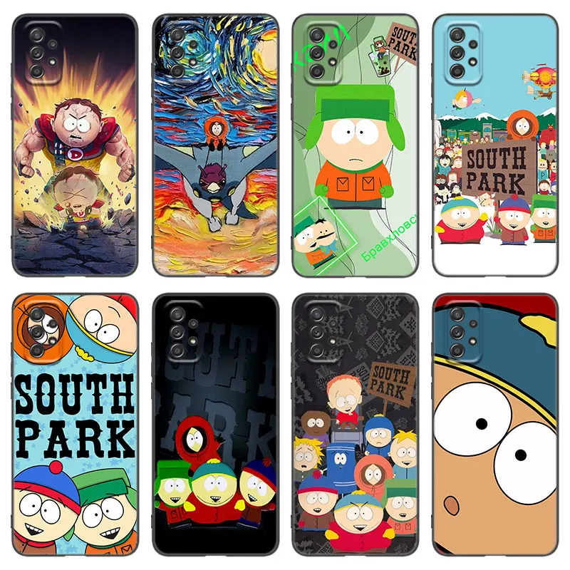 Cartoon S-South P-Park Phone Case For Samsung A13 A22 A24 A32 A71 4G A33 A34 A35 A52 A53 A54 A55 A73 5G A12 A14 A23 A31 A50 A51