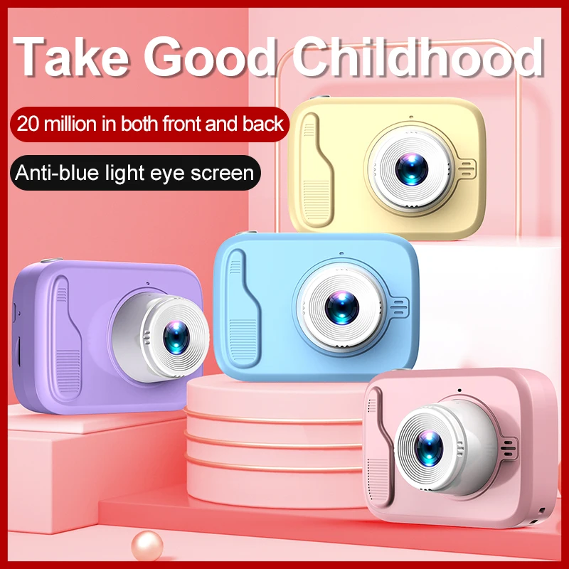 

Mini Colorful Kids Camera Digital Dual Lens Camera 1080P Video Camera Portable Toys Camera For Family Happniess With 32GB Cards