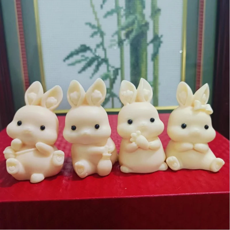 

Ivory Nut Rabbit Hand Pieces Zodiac Little Bunny Decoration Mini Rabbit Pendant Crafts Crafts