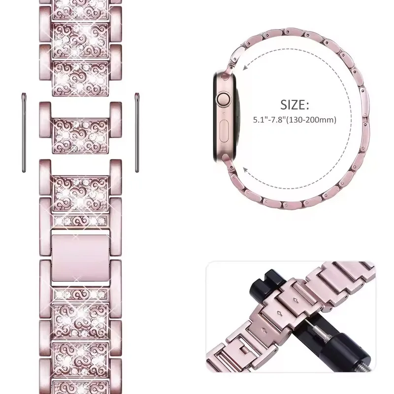 Bling strap for Apple Watch band 40mm 44mm 38mm 42mm 49mm correas Lady bracelet iWatch series 3 4 5 se 6 ultra 2 7 8 9 45mm 41mm