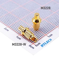 2 Pcs Gold Plated 3u Stroke 2.5mm 5.5x10.6 mm Probe 20 Amps PogoPin Low Voltage 12V M3228 20A High Current Pogo Pin Connector