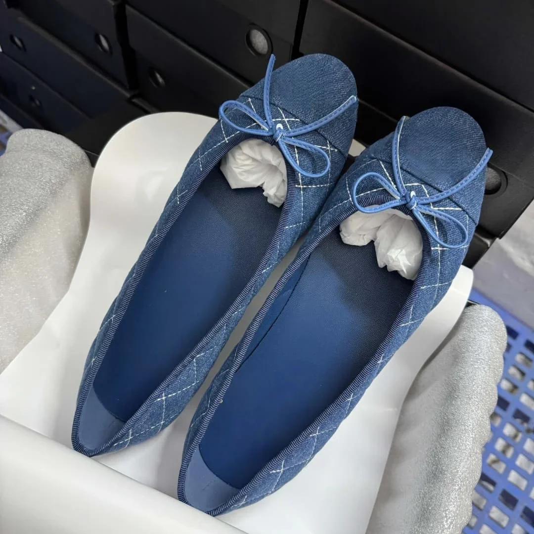 New hot 2026 Spring Women's Leather Flat Bow Ballet Flats - Women's Comfortable and Elegant Slender-Feet Single Shoes