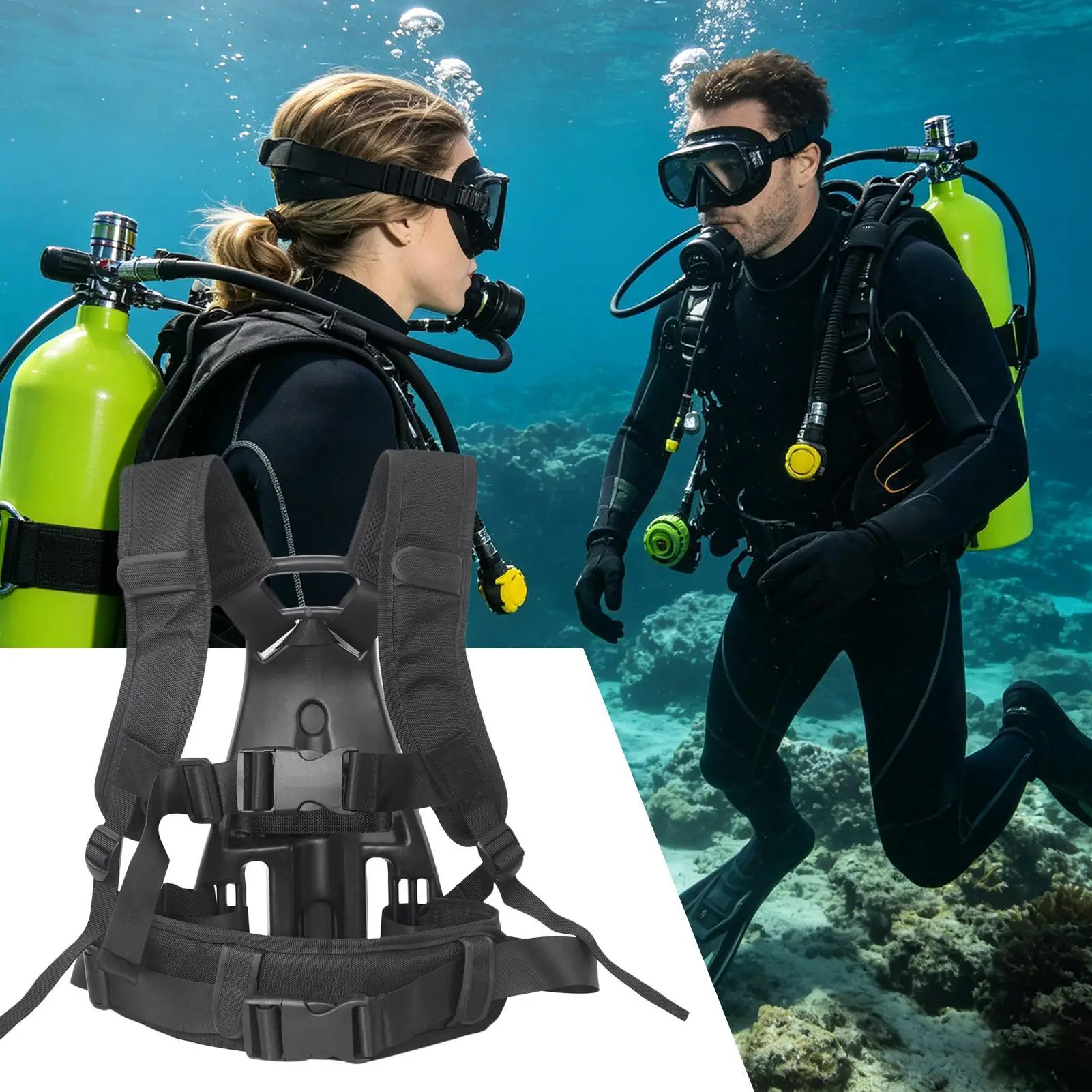 Oxygen Tank Carrier Harness Vest for Oxygen Diving Tank Transport Bag for Shore Outdoor Travel Boat Training Public Pool