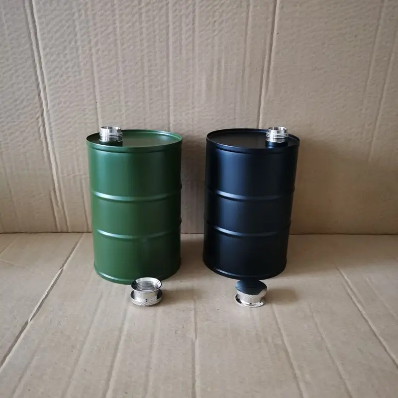 25oz Vodka Oil Drums Whisky Flagon Oil Barrel Vodka Whiskey Jug Portable 304 Stainless Steel Alcohol Liquor Hip Flask