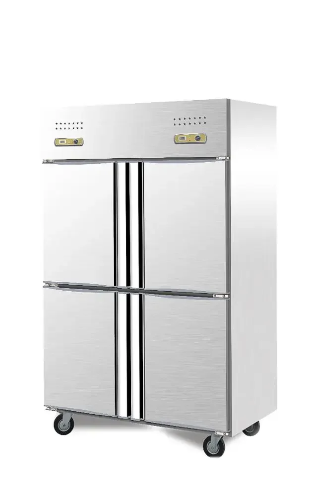 

-Luxury 4 Doors Deep Stainless Steel Kitchen Freezer Commercial Vertical Refrigerator Refrigeration Equipment