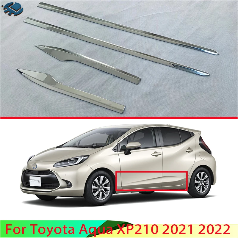 

For Toyota Aqua XP210 2021 2022 Car Accessories ABS Chrome Side Door Body Molding Moulding Trim