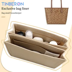 TINBERON Double Layer Bag Liner Fits for Luxury TOTE Bag Insert Organizer Cosmetic Makeup Bag Felt Cloth Handbag Inner Organizer