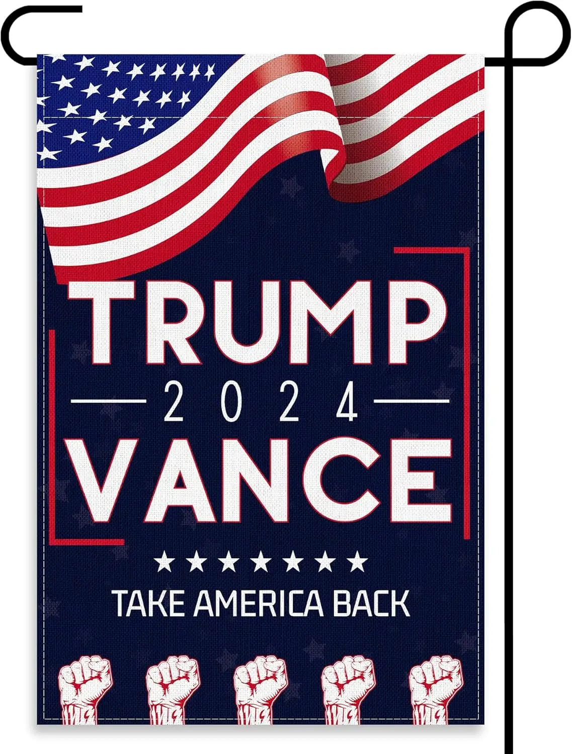 Uflashmi Trump Vance 2024 Garden Flag, Double Sided Trump Vance Take America Back Garden Yard Flag for Outside, 12x18 Inch, Blue