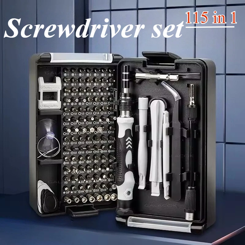 مفك براغي 115 في 1 متعدد الوظائف، مجموعة مغناطيسية عالية الصلابة مناسبة لإصلاح أدوات الكمبيوتر المحمولة للهاتف المحمول #1