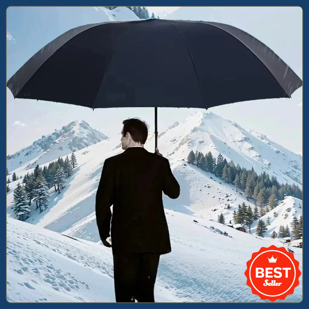 مظلة قابلة للطي كبيرة جدًا مقاومة للرياح، مظلة للجنسين مدمجة شديدة التحمل للأعمال والمنزل #2