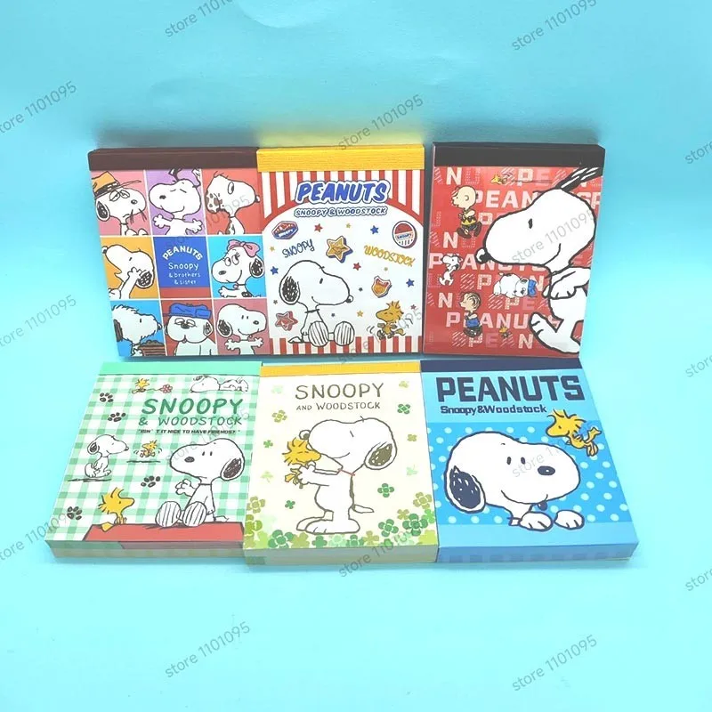 100 Sheets Disney Snoopy Memo Pad Sticky Notes Kawaii Stationery Notepad Label Post Office School Supplies Kids Gift