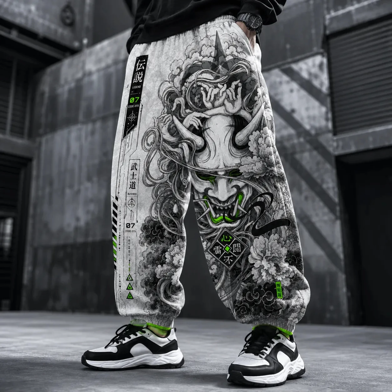 Nouveau pantalon de survêtement sportif Dragon God Oriental, pantalon de survêtement de style japonais Kanji Tech, pantalon de sport décontracté à séchage rapide de style streetwear.