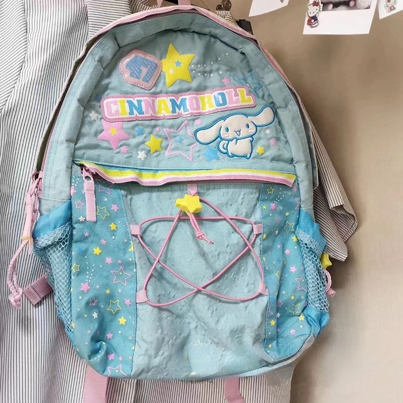 Sanrio bonito mochila primária e secundária estudante escola livro cinnamoroll schoolbag sacos kawaii para mulher