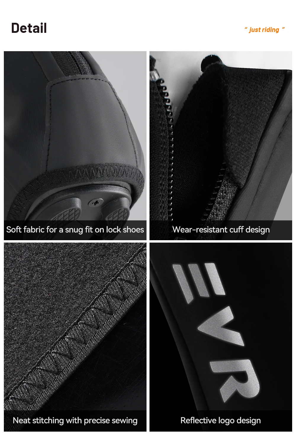EVR Winter-Fahrradüberschuhe Wasserdichte Fußabdeckungen Warme Plus-Velours Kälteschutz Outdoor-Fahrrad-Schuhüberzüge – Detail 10