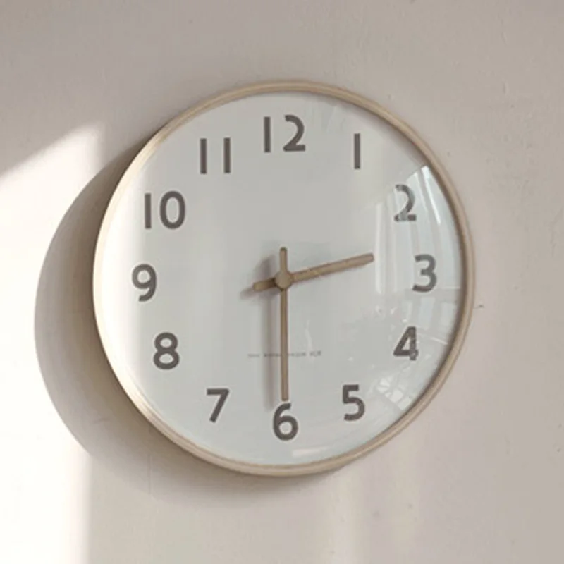 

Solid Wood Wall Clock Modern Minimalist Style Home Living Room Silent Clock Personality Fashion Creative Nordic Decoration