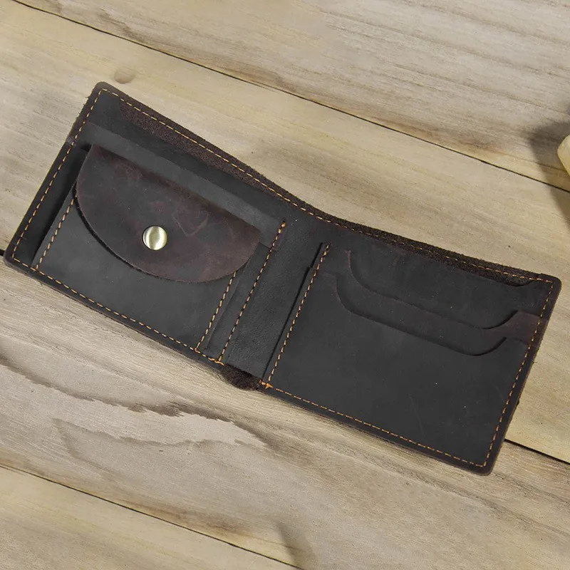 

Men's Clothing Genuine Leather Bifold Wallet Card Holder Coin Pocket Full Grain Urban Minimalist