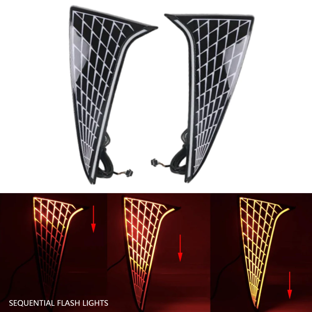 2pcs LED Rear Reflector Pillar Light For Toyota Sienna 2021 2022 2023 Bumper Light Rear Fog Lamp Turn Signal Brake Tail Light