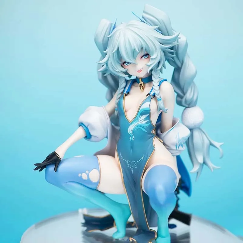 

Crouching Anime Girl Front Line Zeta Quail Double Tail movable Anime Model Computer Case Decoration Collectible Figure Gift