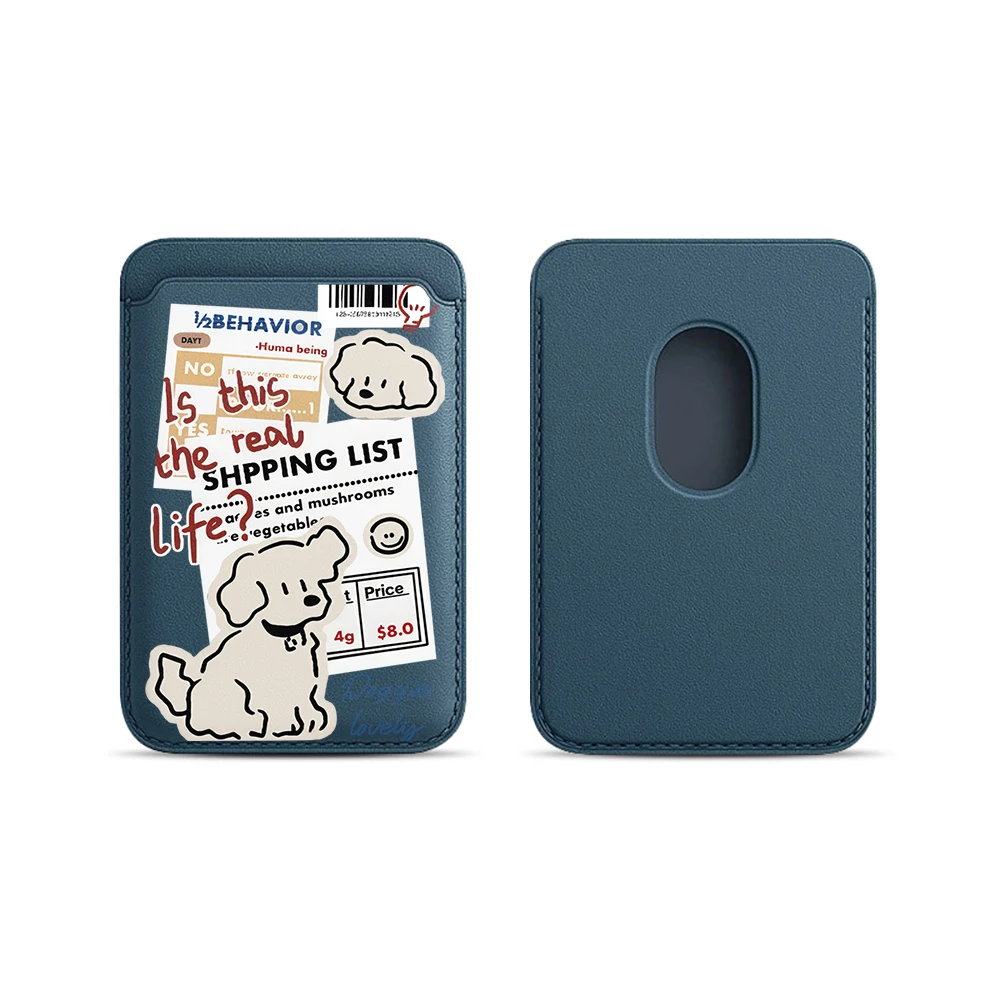 Doggie Lovely Leder-Kartenetui Handyhülle Kartenhalter für Magnetische Hülle Geeignet für alle iPhone Magsafe Karten-Handy-Rückseiten-Taschen – Detail 7