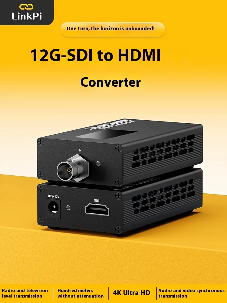 12G-SDI to HDMI conversion 4kp60 broadcast grade BNC