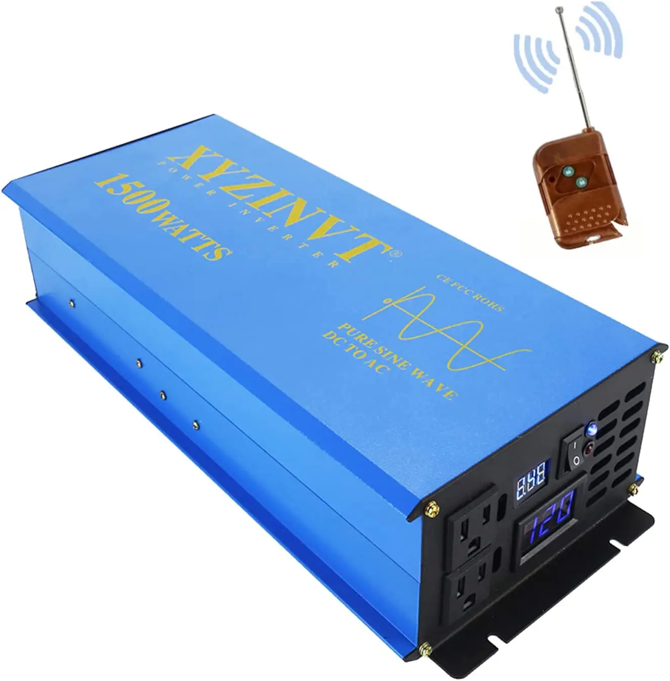 

1500W Solar Inverter 12V 220V Pure Sine Wave Power Inverter Car Battery Converter 24V/48V DC to 120V/230V/240V AC Remote Control