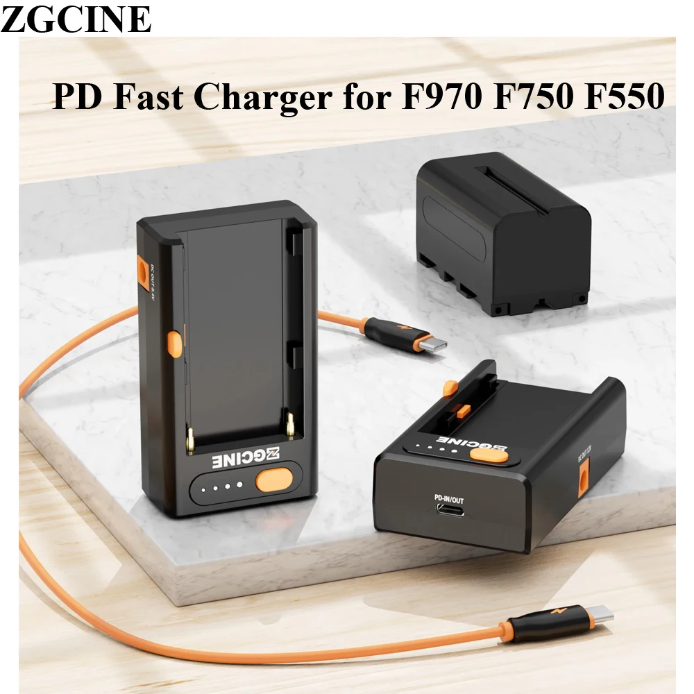 ZGCINE NPF-02 For Sony NP-F550 F750 F950 Multi-Functional Battery Charger PD Fast Charging DC Dual Power Supply Phone Notebook