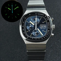Hruodland 2025 Fashion men's quartz timing watch TV set design stainless steel night light 5bar waterproof reloj hombre