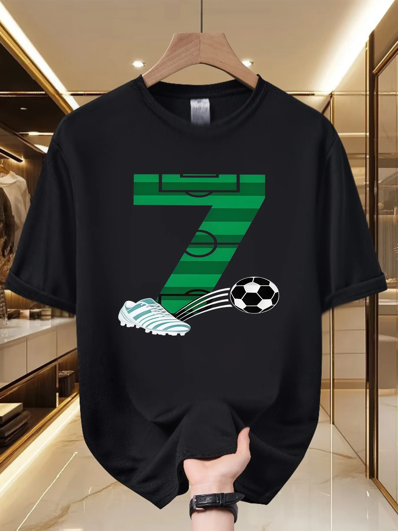 Mens Breathable Soccer Jersey Number 7 T-Shirt