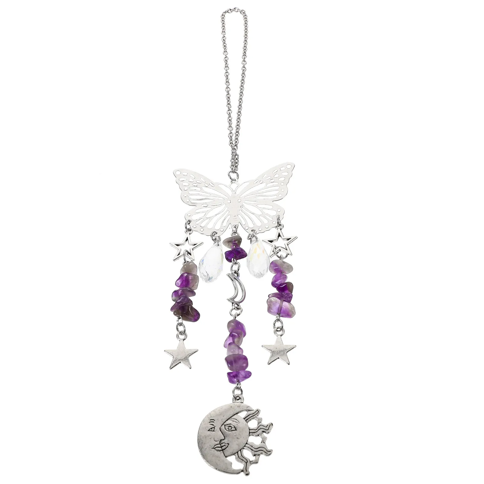 Butterfly Shaped Wind-bell Garden Decorations Chime outside Painted Metal for Women Pendant