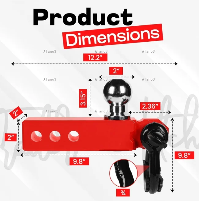 Heavy‑Duty Universal Trailer Hitch Tow Bar With Ball Head 2