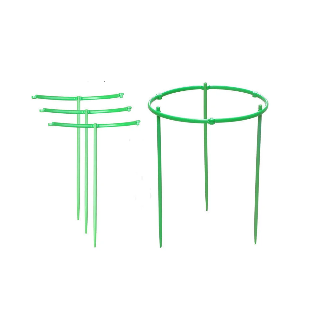 3 Set Durable Green Plant Support Pile Half Round Easy to Use Bonsai Fixing Rod Removable Garden Plant Stake Holder